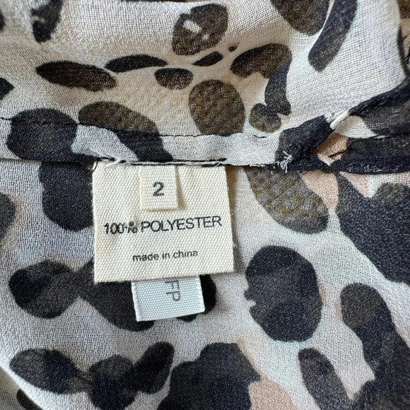 L'Agence Animal Print Sheer V-Neck Tank Women's Size XS / 2 - Picture 6 of 7